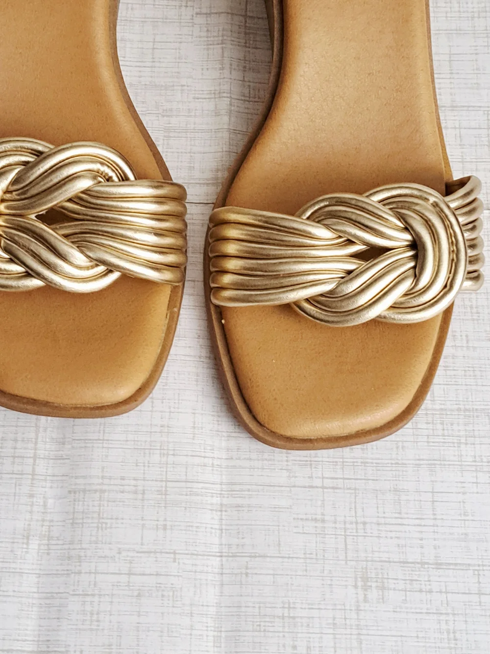 Time and Tru Gold Wedge Sandals